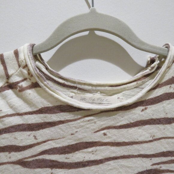 FREE PEOPLE WE THE FREE Be My Baby Tee in Zebra Print Cropped Y2K Casual Small - Picture 3 of 14